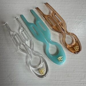 Fiona Franchimon No 1 Hairpin Trio - Transparent, Tantalizing Blue, Bronze Glaze